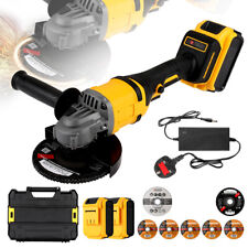 21V 125mm Cordless Angle Grinder Brushless with 2 Battery & Charger & 9 Disc Kit