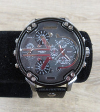Diesel DZ-7313 Mens Mr Daddy 2.0 Chronograph Wrist Watch Black Leather Strap