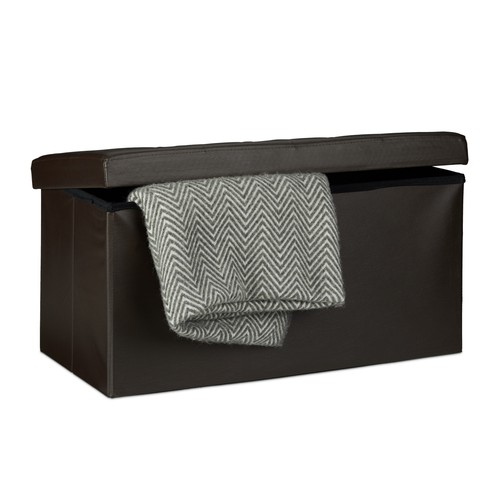 Folding storage bench faux - storage,