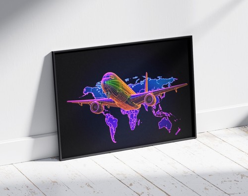 Aeroplane poster trippy art - aeroplane,