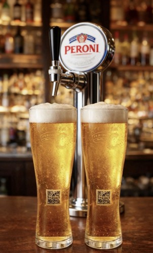Peroni pint glasses - 2, x