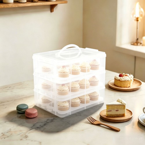 Clear cupcake box tiers - clear,