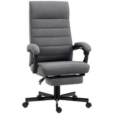 Vinsetto High-Back Office Chair w/ Footrest, Grey  , Refurbished
