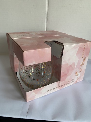 Aphorism stemless wine glasses