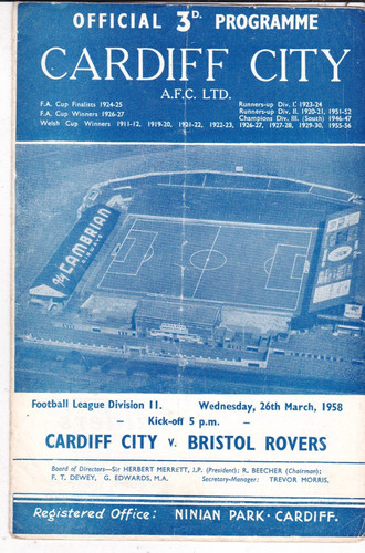 1957 1958 cardiff - ,