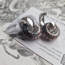 Silver Purple Ear Weights
