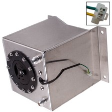 Aluminium Silver 2.5 Gallon 10 Litre Fuel Cell Tank w/Sensor+ Foam AN10 Fitting