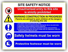 Construction Site Safety Notice - Safety Signage - Plastic Sign - Building, SS5