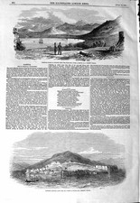 Original Old Antique Print 1847 Nimroud Sculptures Lion Hunt Human Head Deity