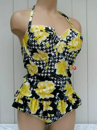 Swimsuit 36dd black yellow - swimsuit,