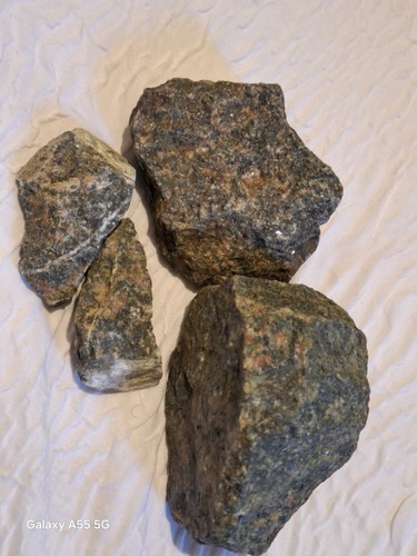 Green granite rockery boulders - granite,