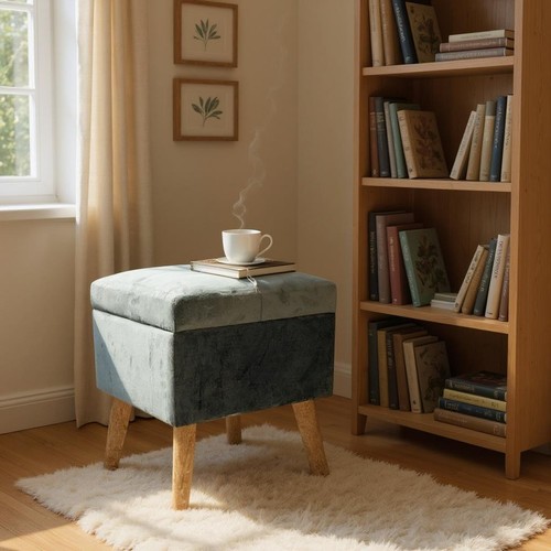 Modern square grey ottoman - square,