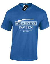 WINCHESTER TAVERN MENS T SHIRT CORNETTO TRILOGY RIFLE PEGG FROST GIFT GENTS