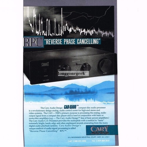 1991 cary audio design - cary,