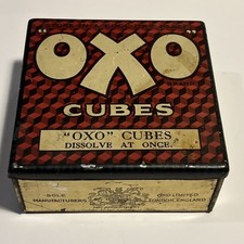 Vintage OXO Cubes Hinged Tin