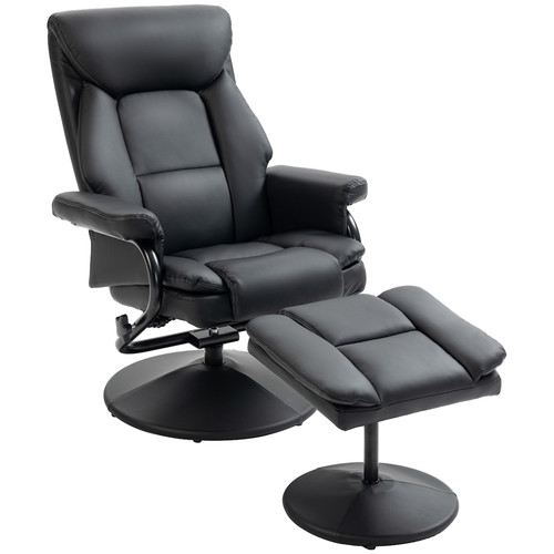 Black leather swivel - pu,