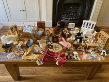 Dolls House 1:12 Scale Furniture Bundle Mixed Job Lot Vintage Kitchen All Rooms