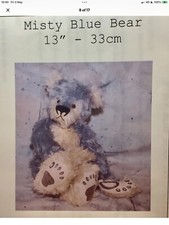 Teddy Bear Sewing Pattern Misty Blue Bear By Sandra Wigzell 13”