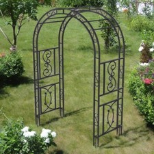 Robust Double-layer Metal Arch Stand Garden Backyard Climbing Plant Trellis Arch
