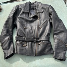 Richa Brighton Ladies Motorcycle/Motorbike Leather Jacket Black size 12 