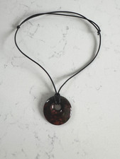 Cornish Serpentine Pendant on Leather cord from The Lizard, Cornwall - Free post