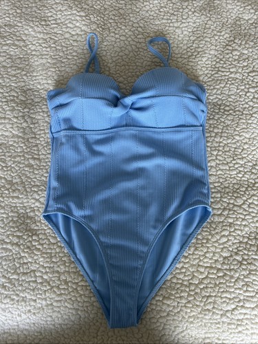 Ladies blue one piece - blue, swimming