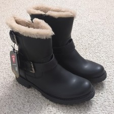 Black Insulated Biker Boots