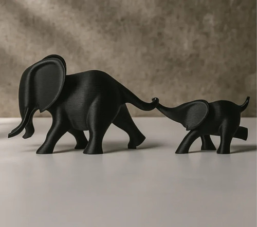 Elephant duo figurines - elephant,