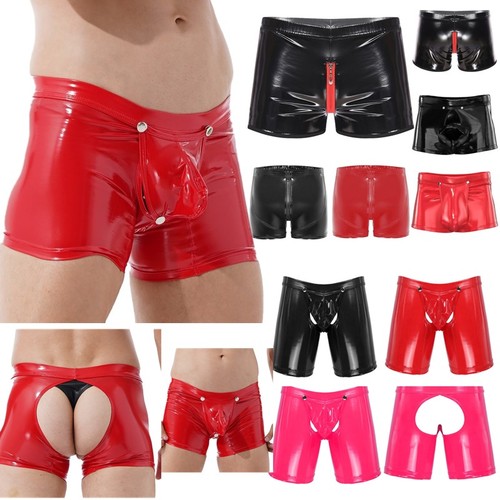 Men wet look patent leather - patent,
