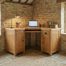 Corner Desk Rustic Oak Home