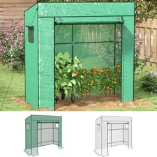 Lean-to Greenhouse Portable Walk-in Tomato Growhouse w/ Roll-up Door