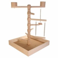Bird Wooden Playground Trixie Parakeet Cockatiel Small Parrot Stand Swings Bowls