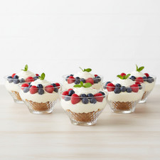 Pasabahce Stackable Glass Dessert Ice Cream Fruit Salad Cocktail Bowls Dish Set