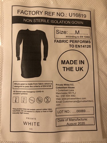 Non sterile isolation gowns - non,