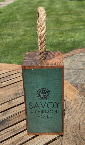 Savoy hotel chunky wooden door - hotel,