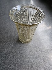 Carnival Glass Vase Diamond Design  6.25" Height . Good Condition