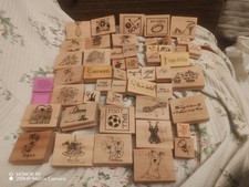 Wooden Rubber Stamps Job Lot