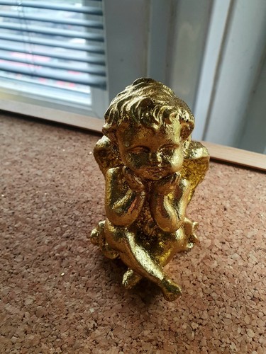 Hand gold gilded small angel - gold,