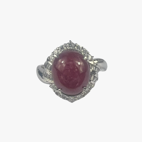 Platinum 900 cabochon star - platinum,