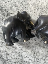 Pair of Ebony Elephants Hand