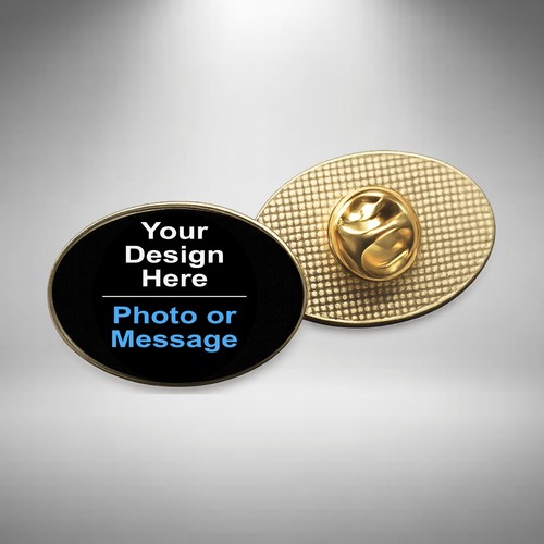 Oval personalised lapel - personalised, pin