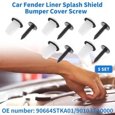 5 Set Car Fender Liner Splash Shield Bumper Cover Screw Kit for Honda Accord 