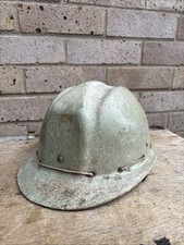 Vintage 1950s Everoak Green Fibreglass Safety Helmet Hard Hat Fireman Miner Cap