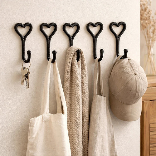 5pcs cast iron heart - heart, coat