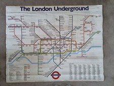 Original 1986 London Underground Station Map - 125cm x 100cm
