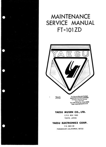 Service manual guide for yaesu - guide,