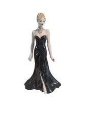 Stunning Royal Worcester "The Elizabeth Emanuel Black Gown" Figurine + COA
