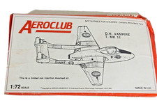 Aeroclub D.H. Vampire T. Mk 11 1:72 Scale Limited Run Injection Moulded Kit.