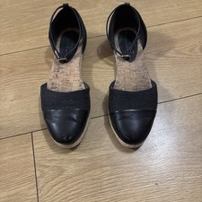 Ladies Black Flat Sandals Size 6 From Next In Good Condition