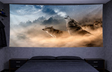 Wolf Moon Forest Night Sky